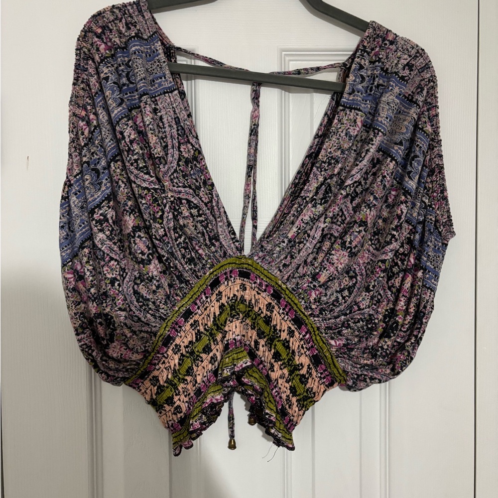 Free People Multicolor Paisley Crop Top